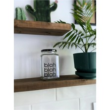 Atölye Merdiven Bla Bla Bla Cam Dekoratif Erzak Kahve Kavanozu Çay Şeker Kavanozu