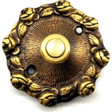 Skygo Antika Tarz Dekoratif Pirinç Güllü Kapı Zili - 75MM, Antik