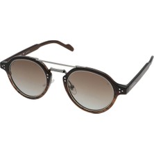 Quantum Kahverengi Desenli Unisex Güneş Gözlüğü | 47 mm Asetat Çerçeve, Kahve Polarize Cam