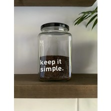 Atölye Merdiven Keep It Simple Cam Dekoratif Erzak Kahve Kavanozu Çay Şeker Kavanozu Coffee Etiketli