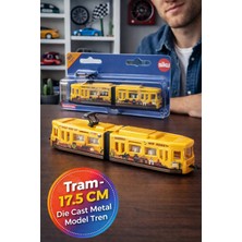 Toyfest Siku 1615 Tram Metal Oyuncak Tramvay Sarı Şehir Içi Vagon Koleksiyonluk Hediyelik Model Çift 17.5 cm