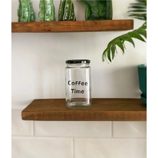 Atölye Merdiven Coffee Time Cam Dekoratif Erzak Kahve Çay 850 cc Dekoratif Kavanoz