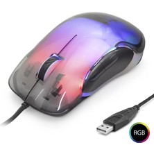 Skygo G702 Gaming Mouse 7200 Dpi 6 Tuş 1000 Hz Rgb - Kristal Siyah