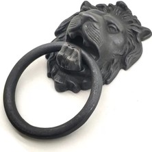 Skygo Antika Tarz Dekoratif Pirinç Aslan Kapı Tokmağı, Taktak - 102X130 Mm, Oksit