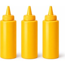 İstanbul Horeca Sosluk Sıkma Şişesi 3 Adet 500 ml Bpa Free Hardal Sos Şişesi Endüstriyel Kullanım