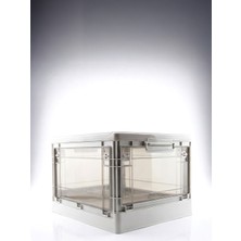 hzl-ers 48*35*29 Boyutunda Katlanabilir Büyük Hacimli Şeffaf Kapaklı Çok Amaçlı Saklama ve Depolama Kutusu