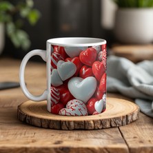 Nota Baskı Merkezi Kalp Desenli Kişiye Özel Kupa Bardak