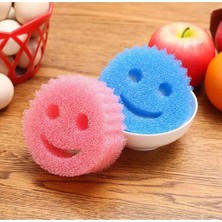 Popüler Sepet Gülen Yüz Bulaşık Süngeri 2'li Set