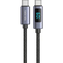 Ven-Dens VD-DCN05 Premium Dijital Ekranlı Usb-C Şarj Kablosu 60W