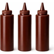 İstanbul Horeca Sosluk Sıkma Şişesi 3 Adet 250 ml Bpa Free Barbekü/çikolata Sos Şişesi Endüstriyel Kullanım