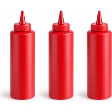 İstanbul Horeca Sosluk Sıkma Şişesi 3 Adet 750 ml Bpa Free Ketçap Sos Şişesi Endüstriyel Kullanım