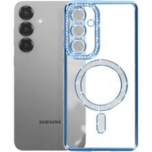 Mey İthalat Mey Ithalat®  Samsung Galaxy S26 Plus Joke Simli Magneticsafe Kılıf - Mavi