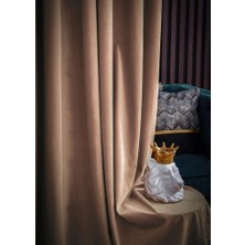 Ran Perde Dökümlü Düz Fon Perde -Pilesiz Dikim - Pudra - 1 Adet - PDR40