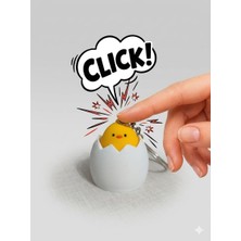 Luvena Civciv Yumurta Tasarımlı Switch Sesli Clıcker Anahtarlık Çanta Süsü