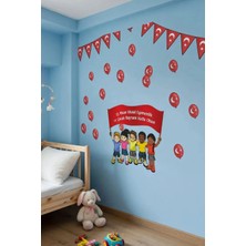 Kt Grup 23 Nisan Çocuk Bayramı Eğlenceli Cam Duvar Süsleme Sticker Seti