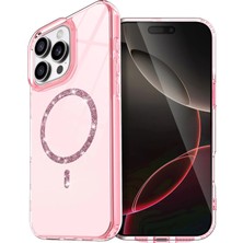 Mey İthalat Mey Ithalat®   iPhone 16 Pro Live Diamond Magsafe Kapak - Pembe