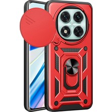 Mey İthalat Mey Ithalat®   Redmi Note 14 Pro 5g Kılıf Pars Lens Yüzüklü Silikon - Kırmızı