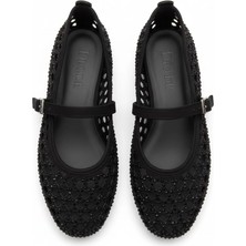 Efw Siyah Kadın Taşlı Babet