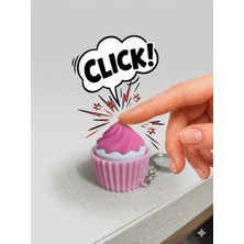 Luvena Cupcake Tasarımlı Switch Sesli Clıcker Anahtarlık Çanta Süsü