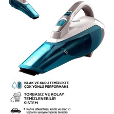 Black+Decker Islak Kuru Şarjlı El Süpürgesi 10.8V Güçlü Lityum Bataryalı Kablosuz Pratik Ev ve Araç Süpürgesi Mavi Siyah Şık Tasarım