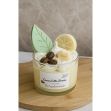 Freya Limon Kremalı Latte Soya Mum Dekoratif Cam Mum (El Yapımı)