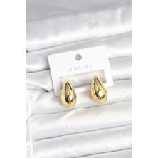 Gold Renk Damla Küpe 24 mm