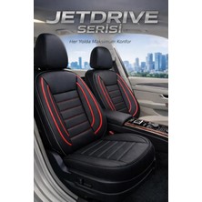 Trobus Toyota Avensi̇s 2011-2014 Aracınıza Uyumlu Jetdrıve Siyah Kırmızı Deri Oto Koltuk Kılıfı (5 Koltuk Tam Set, Airbag Uyumlu)