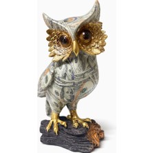 Dolar Baskılı Özel Tasarım Polyester Baykuş - 22X13 cm