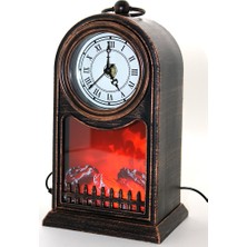LED Işıklı Saatli Şömine - Model 1