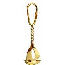 Zarif Yelkenli Tasarım Pirinç Anahtarlık