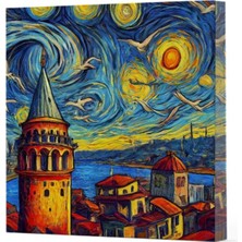 Van Gogh 5 Galata - Çizgisiz Yan Boyamalı Defter