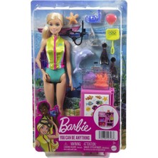 KSB Store Barbie Deniz Biyoloğu Oyun Seti Mobil Laboratuvar ve 10 Parça ile 3 Yaş ve Üzeri Çocuklar İçin