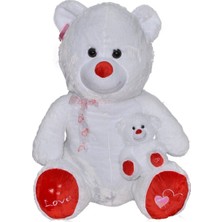 1085B Selay, Yavrulu Ayı 100 cm Beyaz