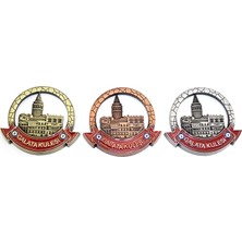 Istanbul Temalı Metal Magnet Galata Kulesi Yuvarlak Tasarım
