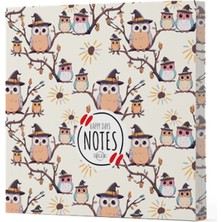 Baykuş 7 - Çizgisiz Yan Boyamalı Defter