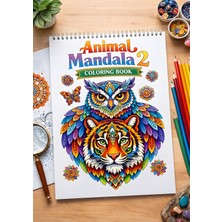 Z&R Craft Animal Mandala 2 Boyama Kitabı - A4 Boyutunda - Hayvan Mandala - Spiralli