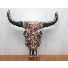 Ahşap Duvara Asmalı Bufalo Kafası