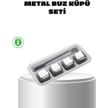 Bilfold Paslanmaz Çelik Metal Buz Küpü Seti Sulandırmadan Soğutma ve Klips Dahil