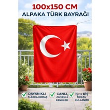 Herşey Nota 100X150 cm Alpaka Kumaş Türk Bayrağı – Büyük Boy Dayanıklı Bayrak | Iç ve Dış Mekan Kullanımı