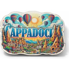Kapadokya Temalı Ahşap Buzdolabı Magneti Model 1