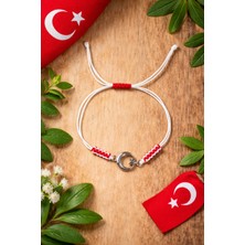 Crystal Atelier Kırmızı Beyaz Ay Yıldız Taraftar Bileklik