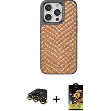 Cepte Toptan iPhone 14 Pro Max Vadi Özel Seri - Siyah Buffer Cam Ekran Koruyucu + Gold Raze Metal Kamera Lens
