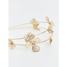 ShellWetr Su Kadın Saç Tacı | Kelebek & Çiçek Detaylı Işıltılı Taç | Kararma Yapmaz Şık Aksesuar