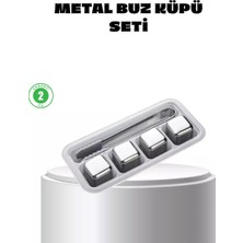 Bilfold Paslanmaz Çelik Metal Buz Küpü Seti Sulandırmadan Soğutma ve Klips Dahil