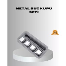 Bilfold Paslanmaz Metal Buz Küpleri Seti Klipsli Sulandırmadan Soğutma Özellikli