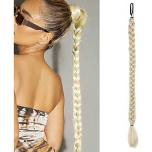 Indispensablely Ikili Örgü Lastik Tokalı At Kuyruğu / Platin