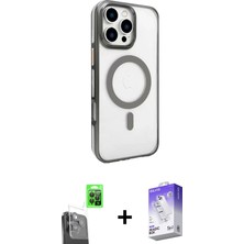 Cepte Toptan iPhone 16 Pro Max Doruk Doku Özel Seri - Siyah Bilvis 5in1 3D Magic Cam Ekran Koruyucu + Siyah Raze Metal Kamera Lens