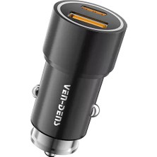 Ven-Dens VD-CC016 38W Dijital Premium Araç Şarj Cihazı USB ve Type-C