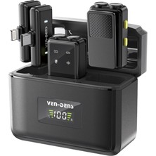 Ven-Dens VD-MIC019 Premium Kablosuz Çift Mikrofon Hd Ses Sistemi