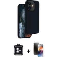 iPhone 11 Kıvılcım Çizgi Serisi - Siyah 3D Antistatik Mat Seramik Nano Ekran Koruyucu + Yeşil Pvd Metal Kamera Lens